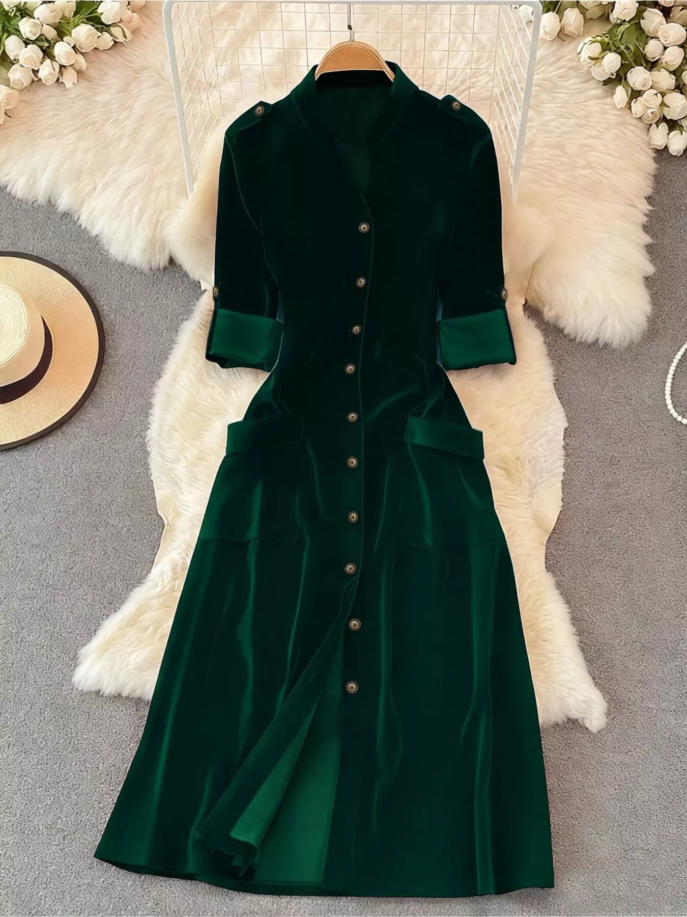 midi velvet dress Velvet Button-Down Midi Dress – Vault & Vineyard